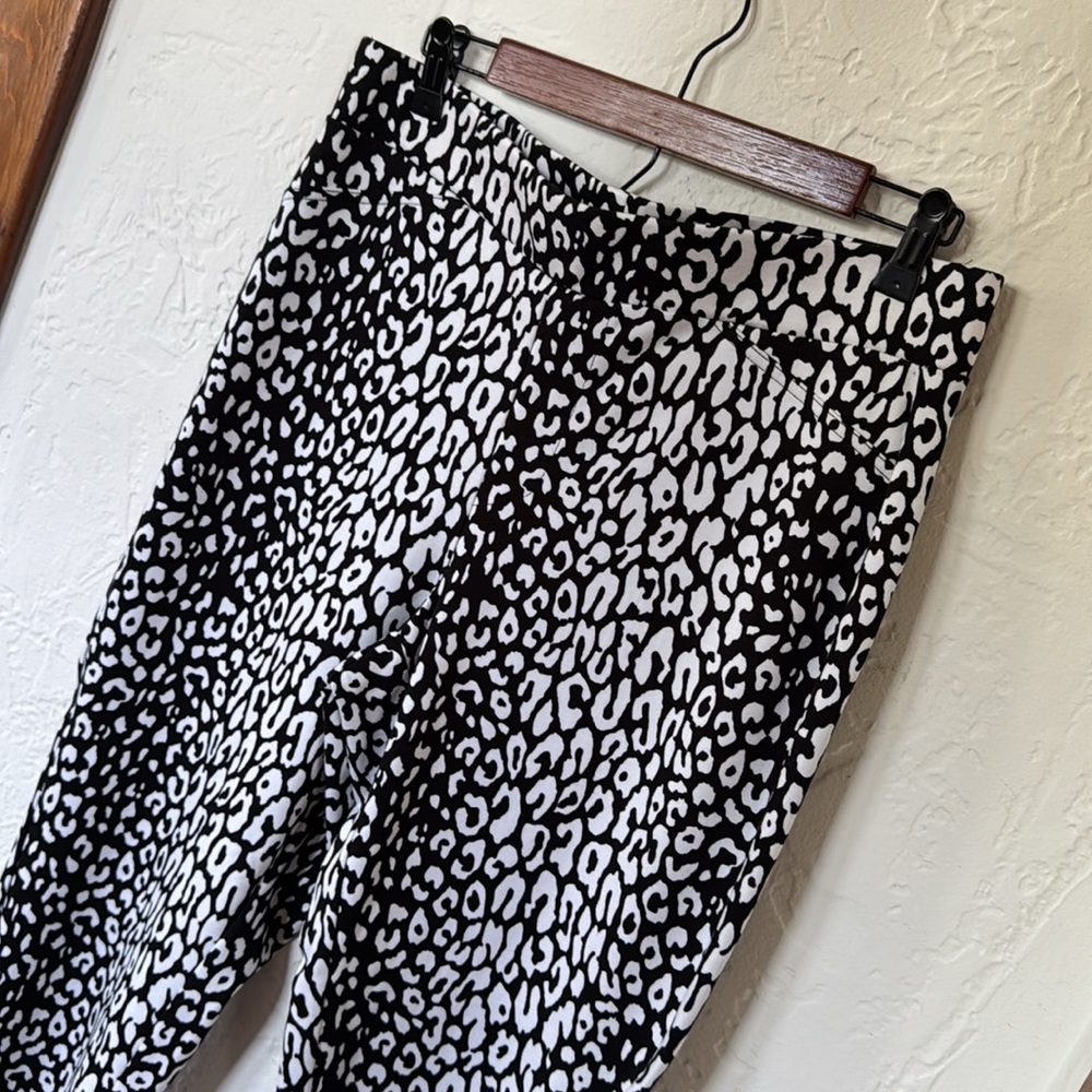 MICHAEL Michael Kors Leopard Print Pull-On Stretch Pants Size L